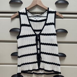 Evereve striped tie front sweater tank